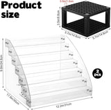2 Pack 7 Tiers Clear Acrylic Paint Organizer with Brush Holder,Paint Organizers Set Miniature Paints Holders, 7 Layers Paints Storage Rack, Craft Paint Rack