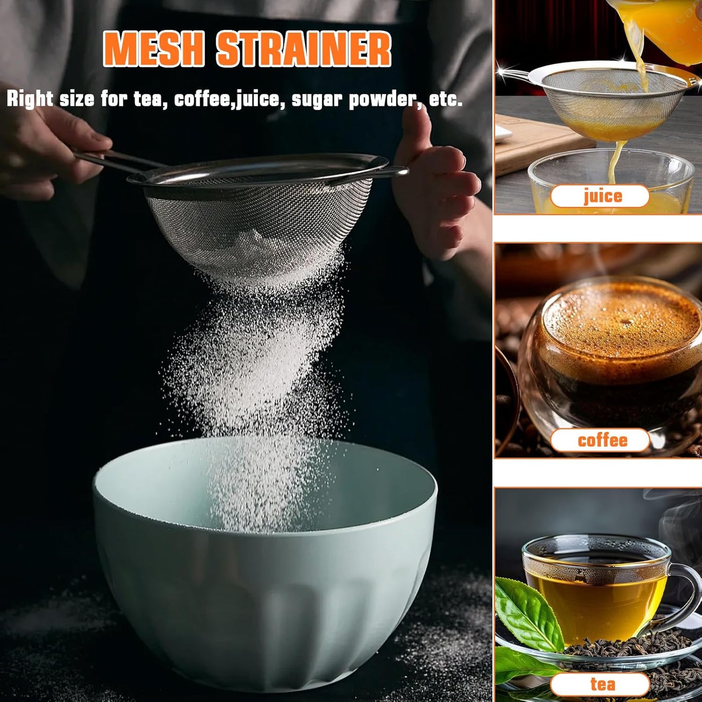 Biscuit Cutter Set,10Pcs Stainless Steel Pastry Blender Set with Pastry Cutter,5Pcs Biscuit Cutter,Dough Cutter,3 Cup Flour Sifter,Baking Mat and Fine Mesh Strainer for Cooking Cookies and Donuts
