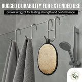SERRENTO Natural Loofah Shower Body Scrubber for Men, Egyptian Luffa Sponge Exfoliating Loofah, Body Sponges for Shower, Hygiene Essentials, Bath Loofahs Scrubber Shower Tool - 2PCS Black & White Set