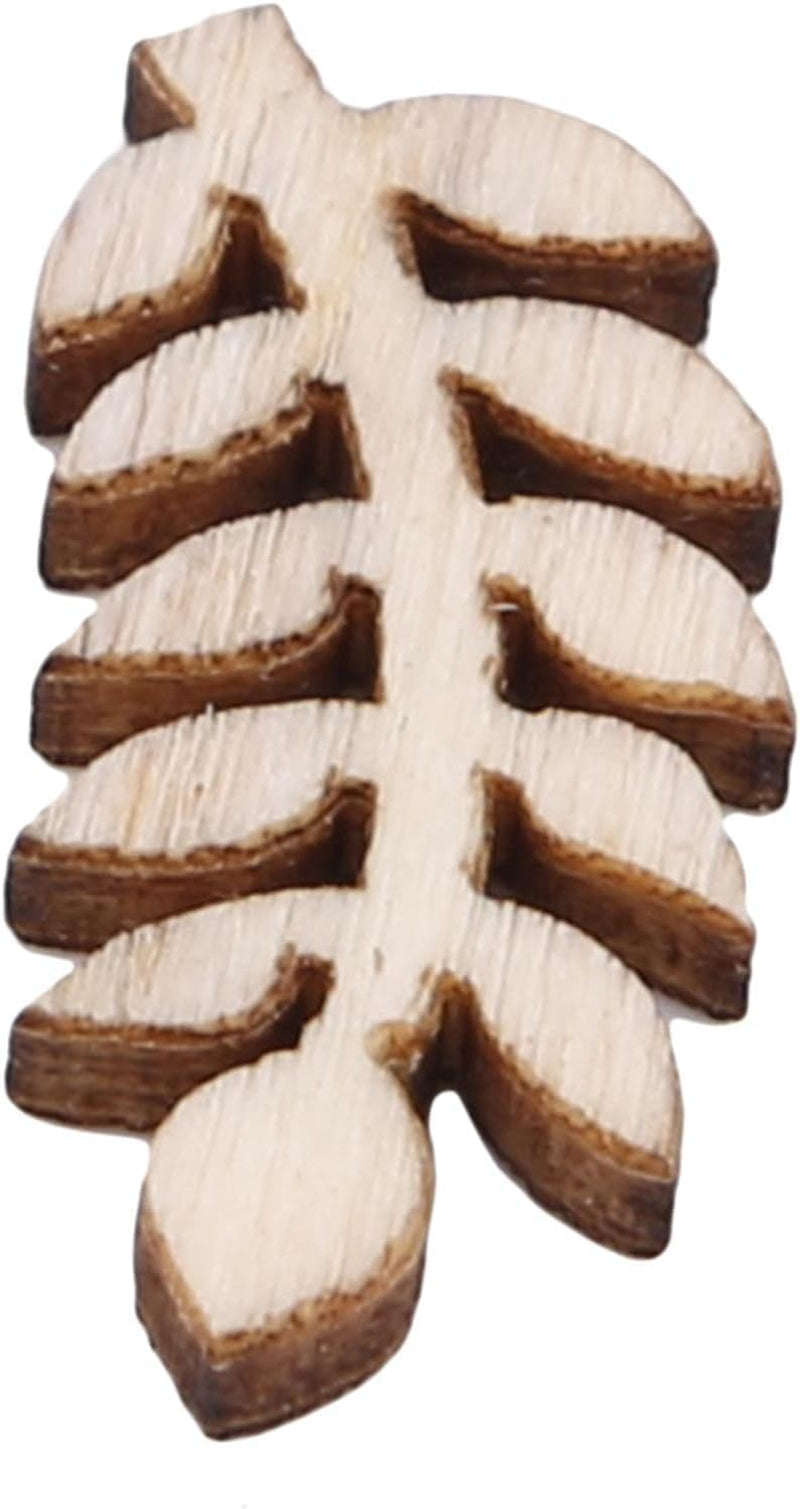 100 Pcs Unfinished Wooden Flower Wood Slice, Craft Supplies, Arts Crafting Accessories, DIY Craft Supplies, Leaf Pattern Wood Cutouts Pieces, Mini Wooden Handmade Decoration