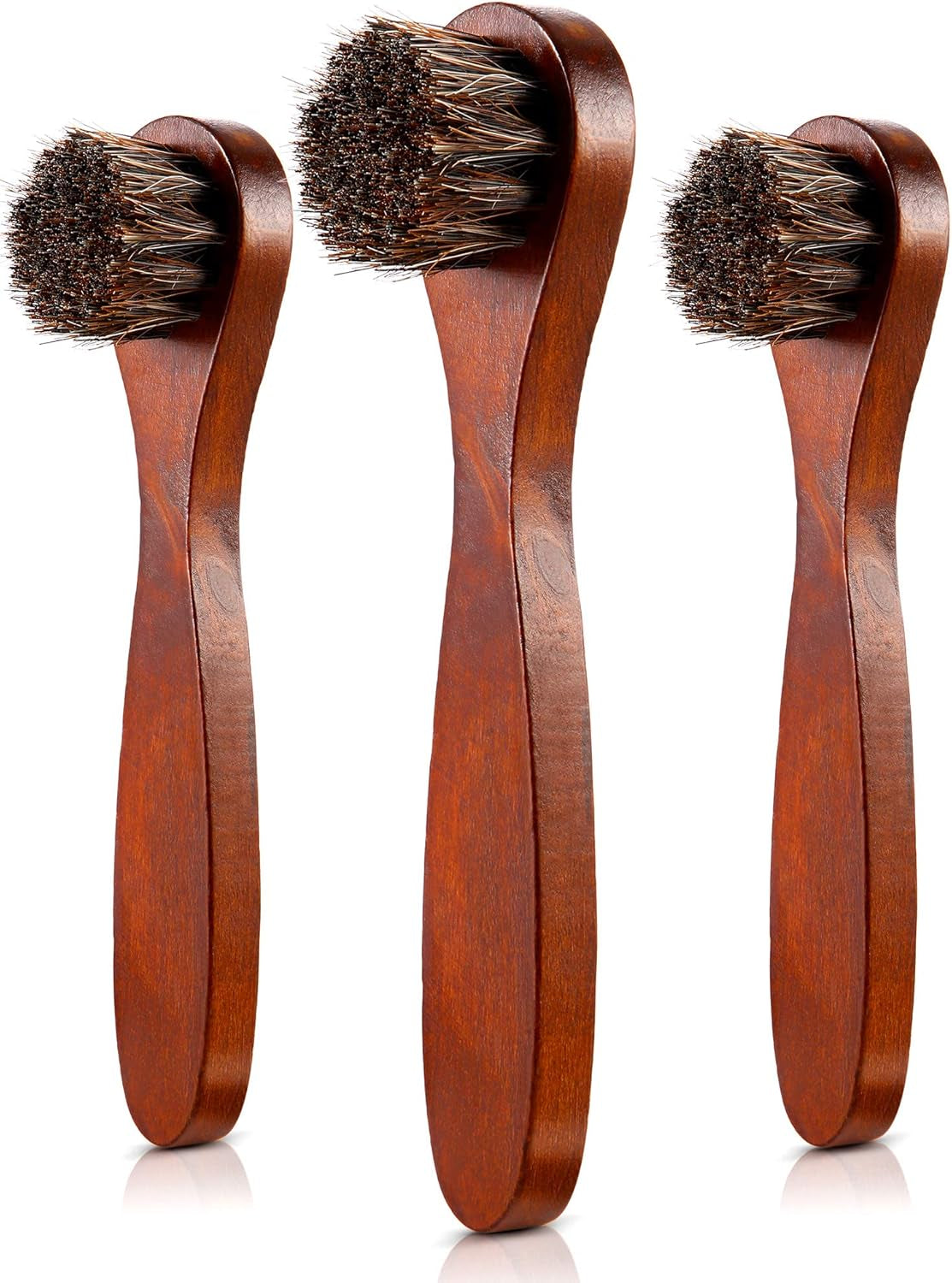 3 Pieces Horsehair Polish Applicator Brush Kit Saddle Soap Shoe Shine Brush Leather Boot Clean Dauber Applicators