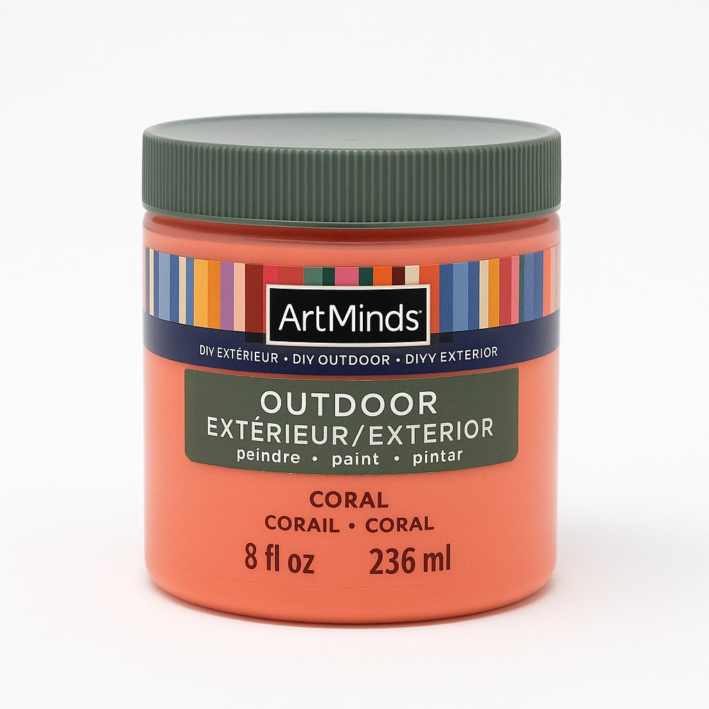 ArtMinds Outdoor Acrylic Paint – Coral, 8 fl oz / 236 ml
