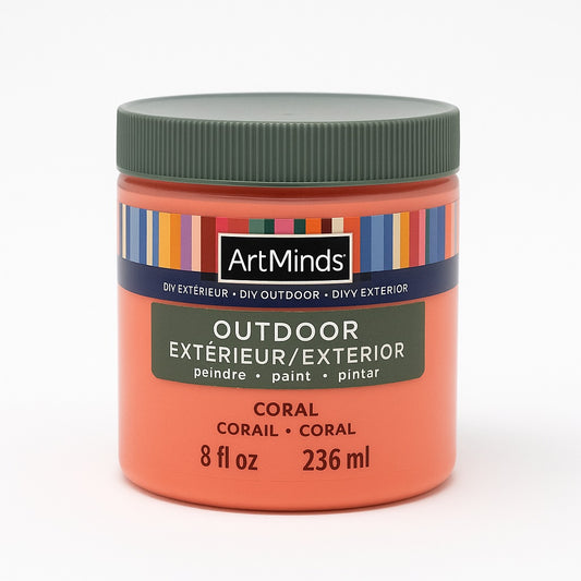 ArtMinds Outdoor Acrylic Paint – Coral, 8 fl oz / 236 ml