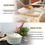Silicone Banneton Bread Proofing Basket Oval, Sourdough Starter Kit, Bread Making Tool Supplies Accessories, Bowl for Rising Baking round Brotform Set Homemade Essentials (Light Green)