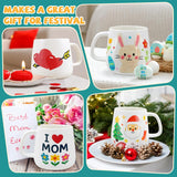DIY Mug Painting Kit for Adults Kids with 2 Paintable Ceramic Mugs 12 Safe Paints, 2 Brushes & Ceramic Pen, Creative Crafts for Mother'S Day, Father'S Day & Valentine'S Day Gifts