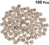 100 Pcs Unfinished Wooden Flower Wood Slice, Craft Supplies, Arts Crafting Accessories, DIY Craft Supplies, Leaf Pattern Wood Cutouts Pieces, Mini Wooden Handmade Decoration
