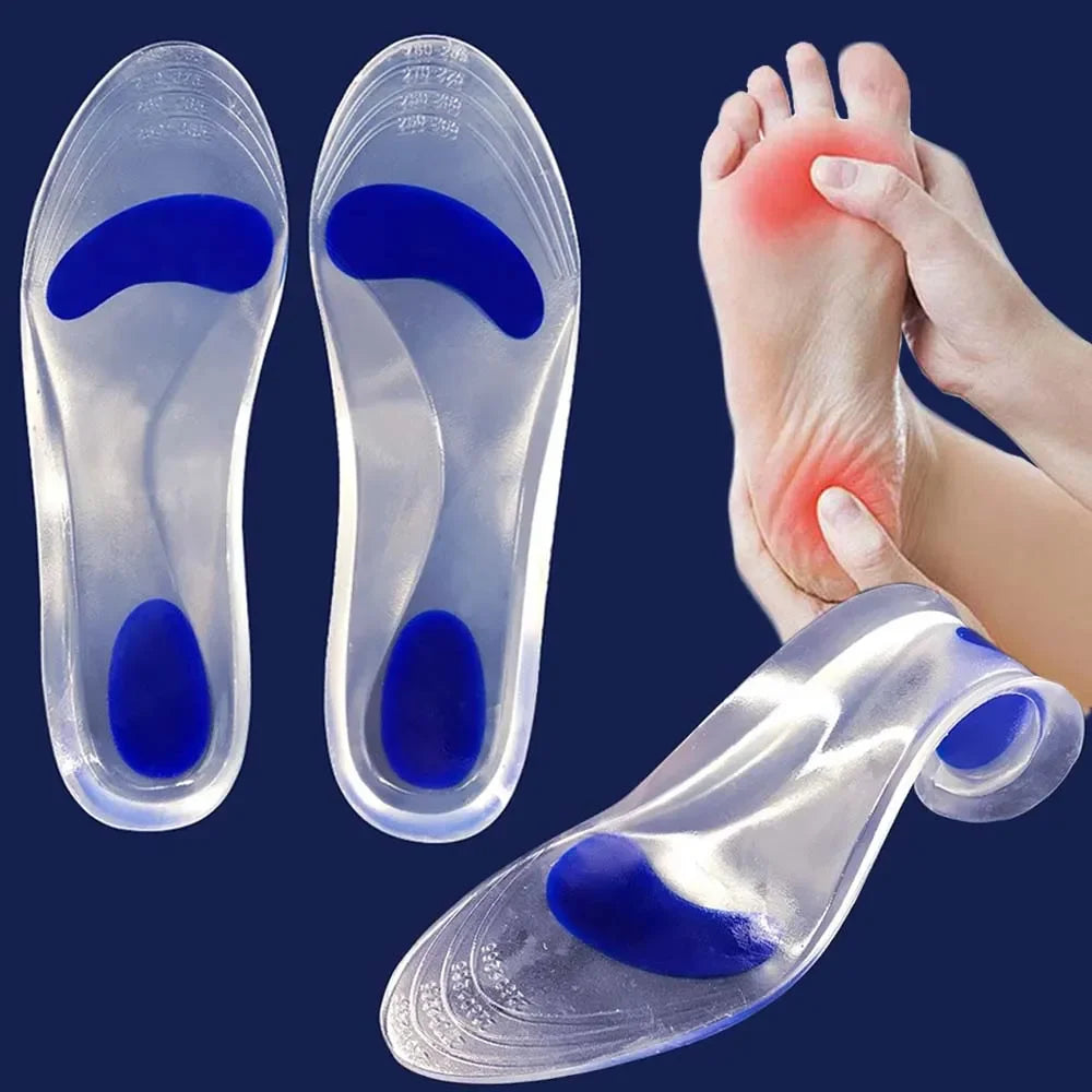Silicon Orthopedic Insoles for Shoes Women Men Flat Foot Arch Support Shoe Pad Shock Absorption Plantar Fasciitis Relief Insoles