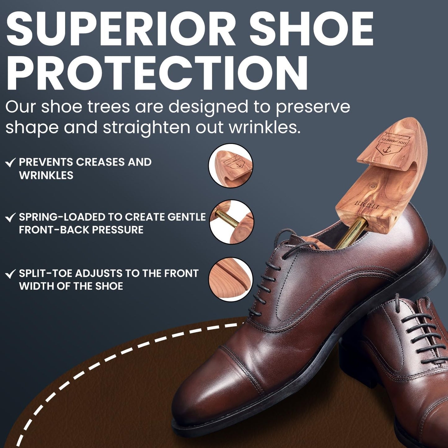 HOUNDSBAY Cedar Shoe Tree - Shoe Trees for Men & Women, Sneakers, Widener & S...