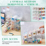 2 Pack Acrylic Washi Tape Organizer, Clear Washi Tape Storage Holder with 4 Sliding Drawers, Desk Accessories Display Caddy Craft Box for Scrapbooking Art Craft Supplies