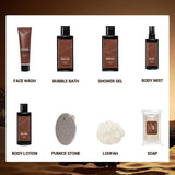 ，Father’S Day Gifts, Birthday for Men，8-Piece Gift Basket, Man Anniversary Gifts. Travel Size Toiletries with Sandalwood, Includes Body Wash，Body Lotion，Travel Bag