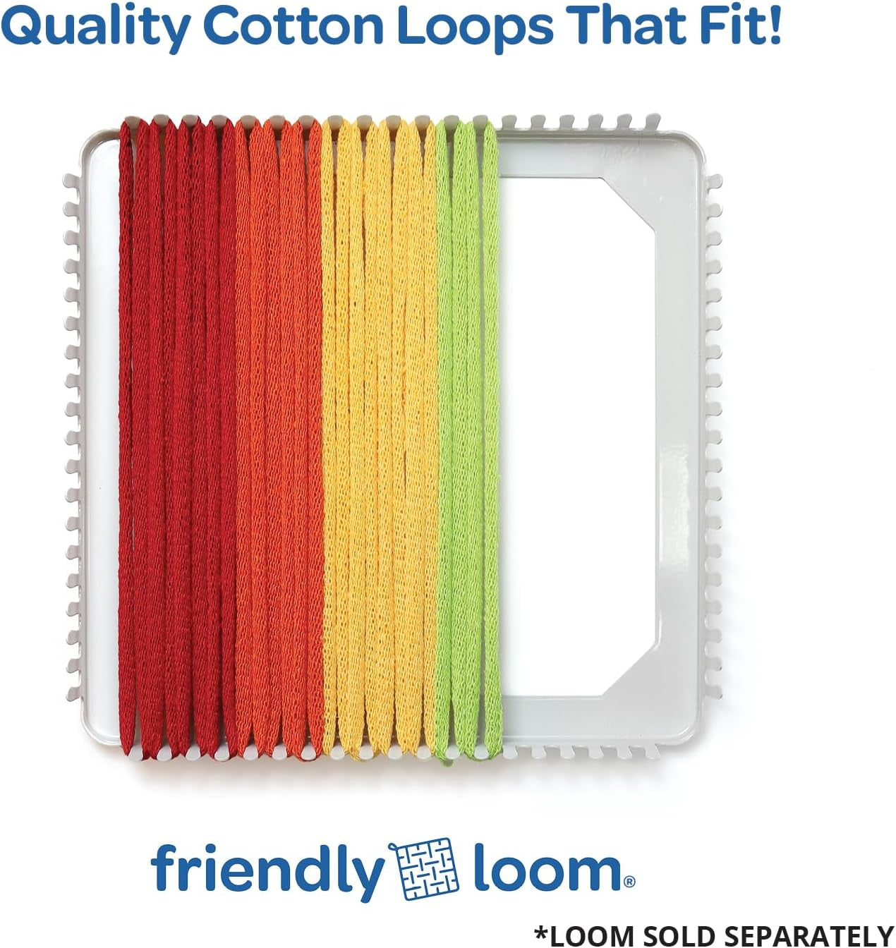 Quality Cotton Weaving Loops in Rainbow Colors – 7” Traditional Size | Weave 6 Functional Potholders | Made in the USA