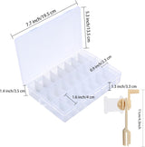 Embroidery Floss Organizer Box Tools with 62 Skeins Cross Stitch Thread Bobbin Winder, 1 Removable 24 Compartments with 50 Hard Floss Bobbins and Stickers for Craft DIY Embroidery Sewing