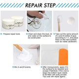 Tile and Shower Repair Kit for White Surfaces - Easy-To-Use, Water-Resistant Epoxy Acrylic for Chips, Scratches, and Cracks on Fiberglass, Acrylic, Ceramic, and More