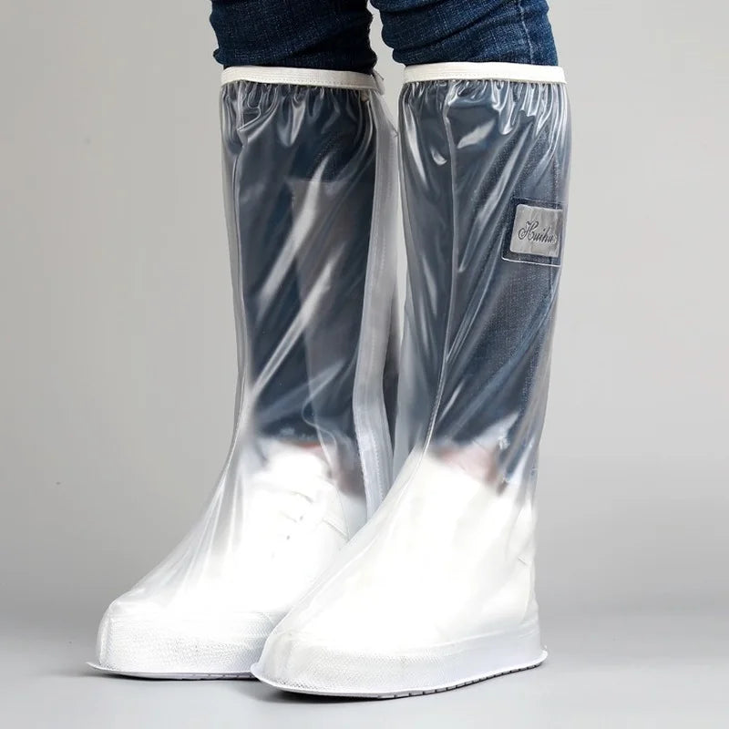 Men'S and Women'S High Tube Shoe Cover with Pressed Edge and Thickened Sole Wear Resistant and High Quality Rainproof Shoe Cover