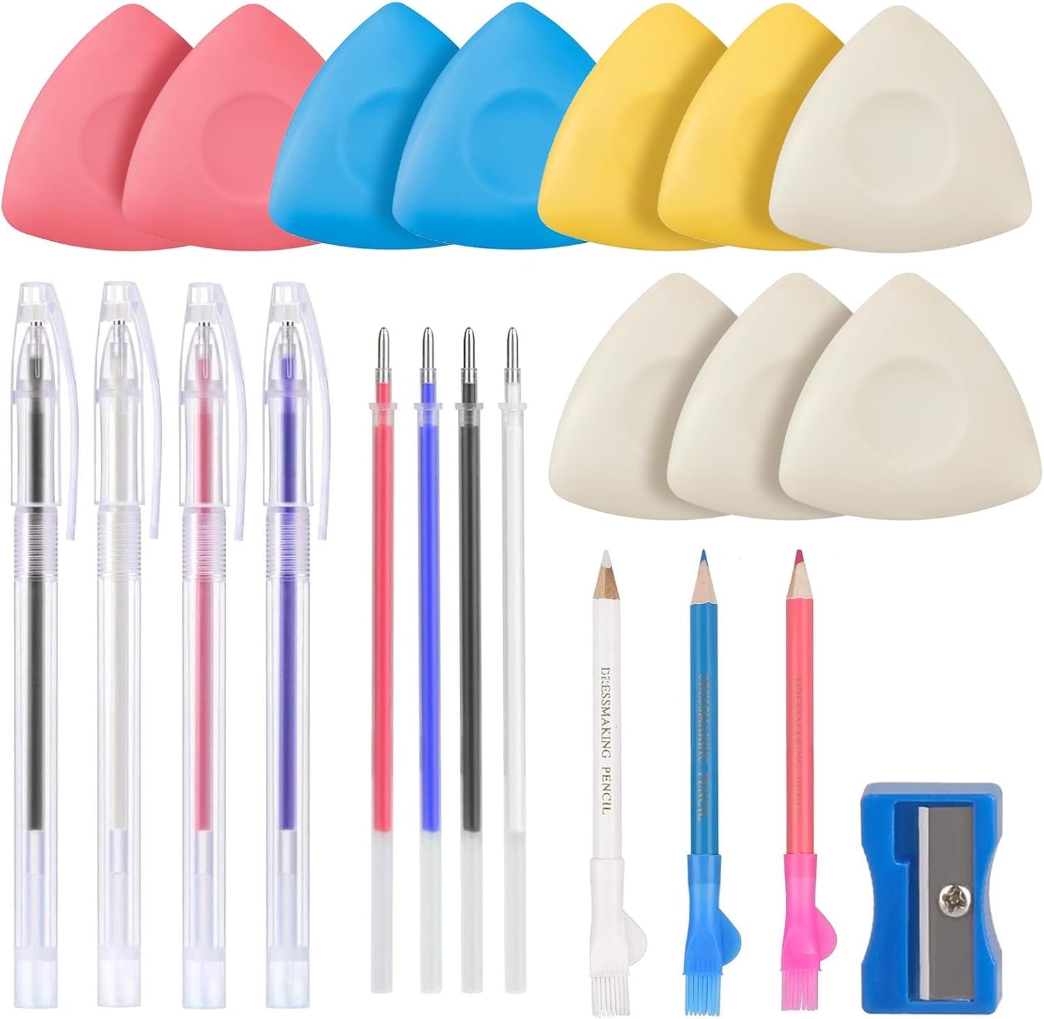 Tailors Chalk Heat Erasable Pens for Fabric Pencils for Sewing, Fabric Markers Chalk for Quilting, 26 Pcs Sewing Accessories Supplies