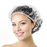 Shower Cap Disposable, 50 PCS Bath Caps Larger Thick Clear Waterproof Plastic Elastic Hair Bath Caps for Women, Hotel Travel Essentials Accessories Deep Conditioning Hair Care Cleaning Supplies