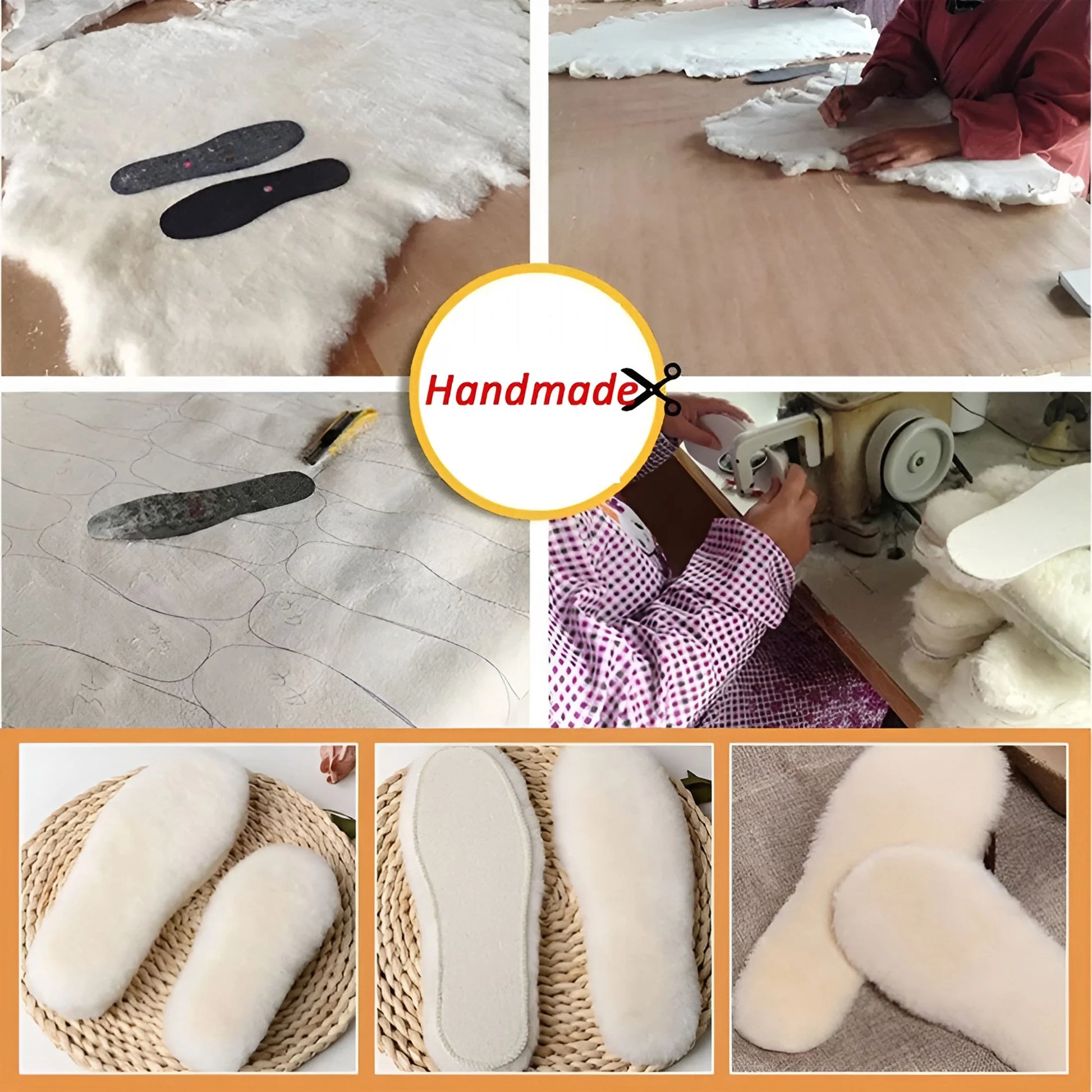1/2 Pairs Natural Sheepskin Wool Insoles for Shoes Men Winter Feet Warm Thicken Fluffy Fleece Insoles Women Snow Boots Shoe Pad 2 Pairs Insoles Eu39-40 (250Mm)